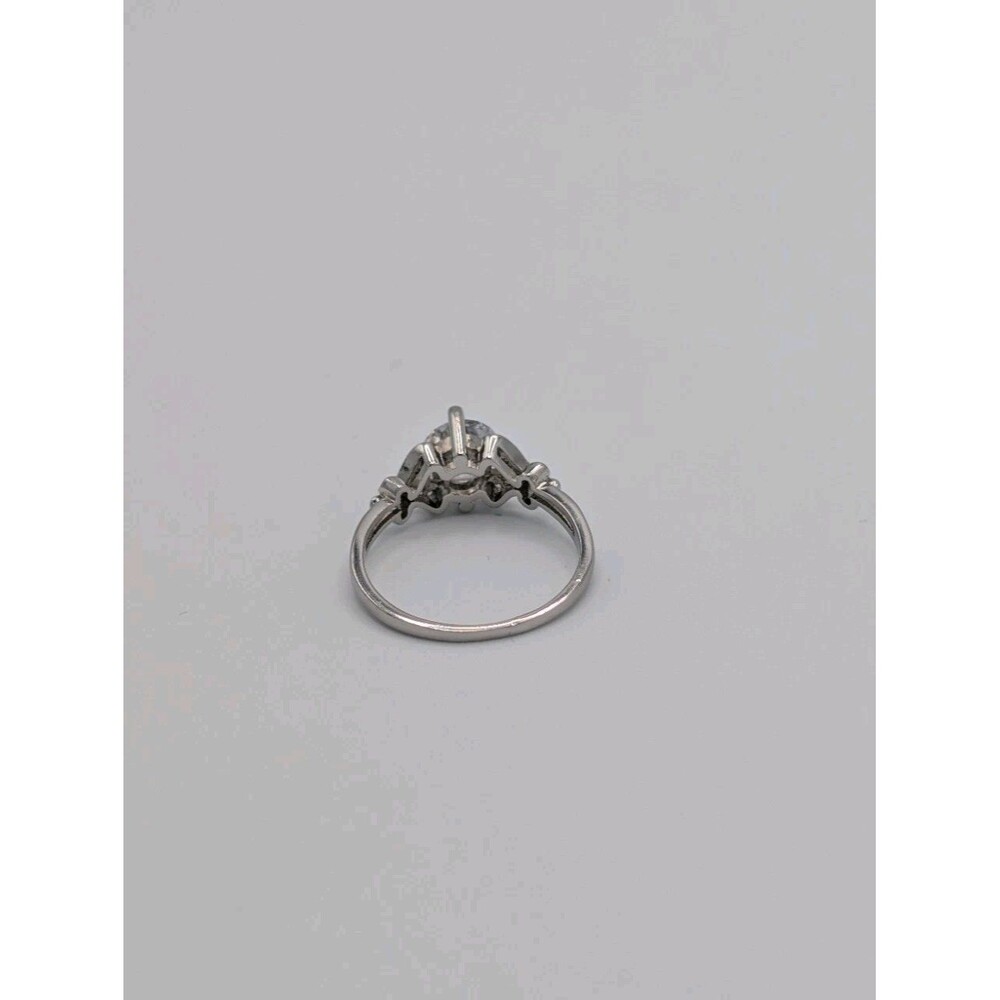 Art Deco Style 1 Ct Solitaire Simulated Diamond CZ Engagement Ring Silver Tone - Picture 5 of 12